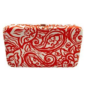 Merona Orange & White Rectangle Clutch